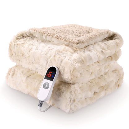 Soft Faux Fur Heated Blanket