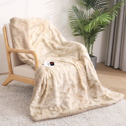 Soft Faux Fur Heated Blanket