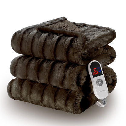 Soft Faux Fur Heated Blanket - 60" X 70"