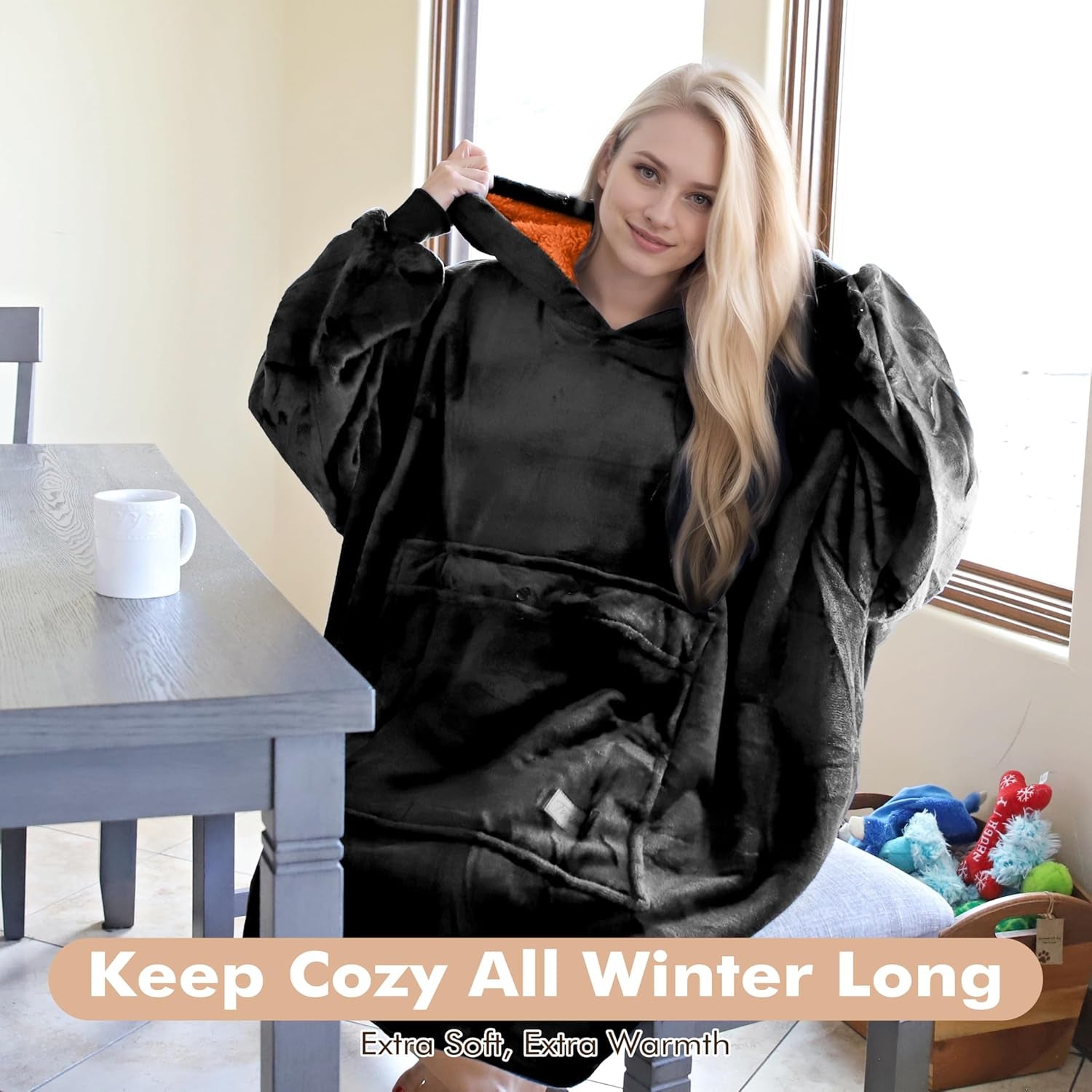 Cozy Wearable Blanket Hoodie - Oversized 