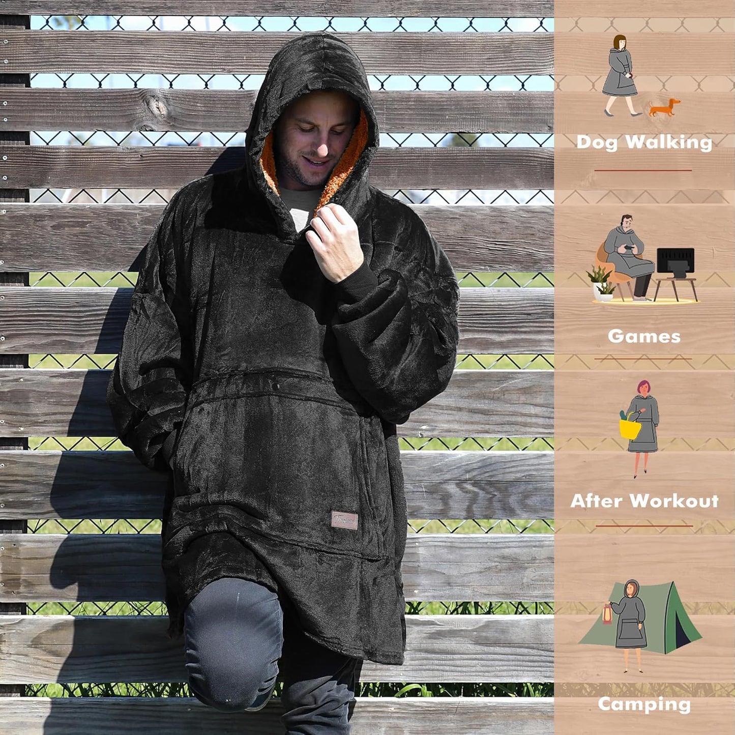 Cozy Wearable Blanket Hoodie - Oversized 