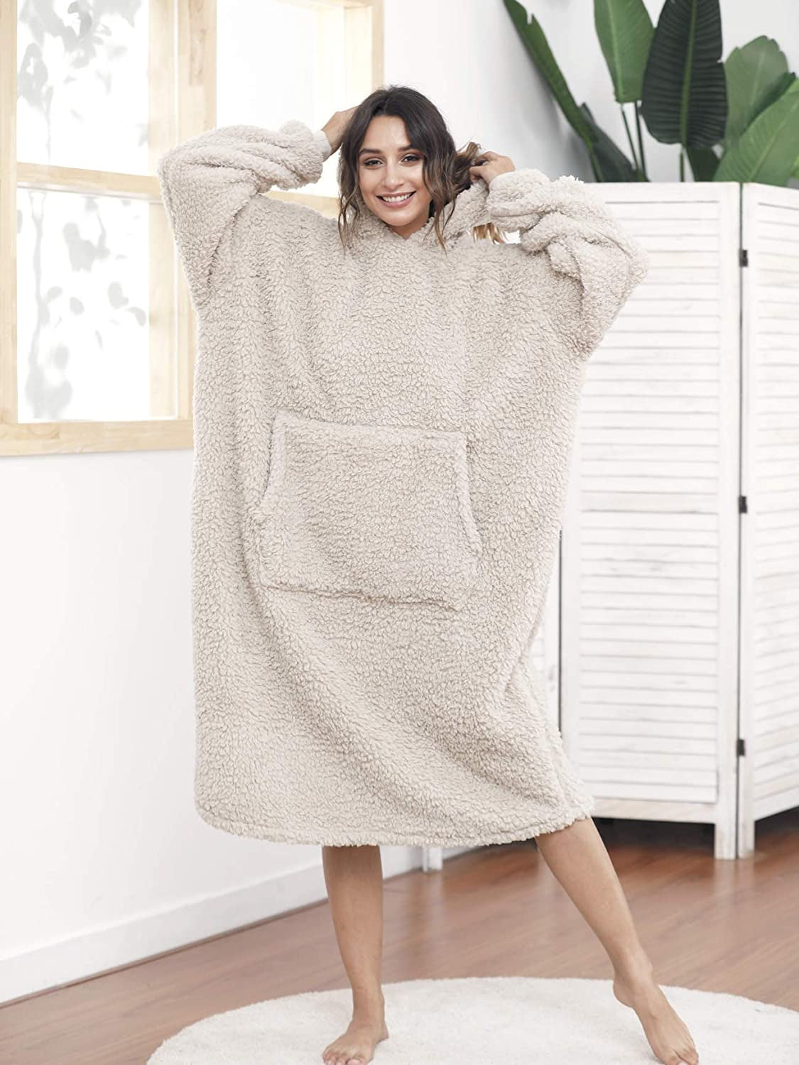 Cozy Wearable Blanket Hoodie - Oversized