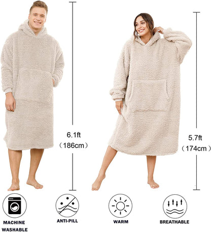 Cozy Wearable Blanket Hoodie - Oversized