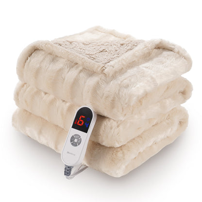 Soft Faux Fur Heated Blanket - 60" X 70"