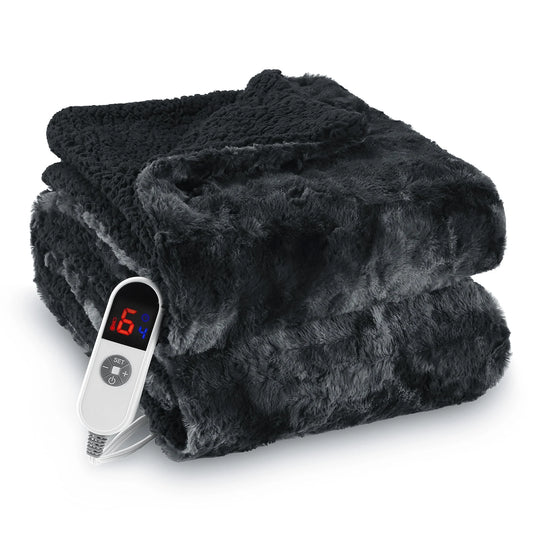 Soft Faux Fur Heated Blanket