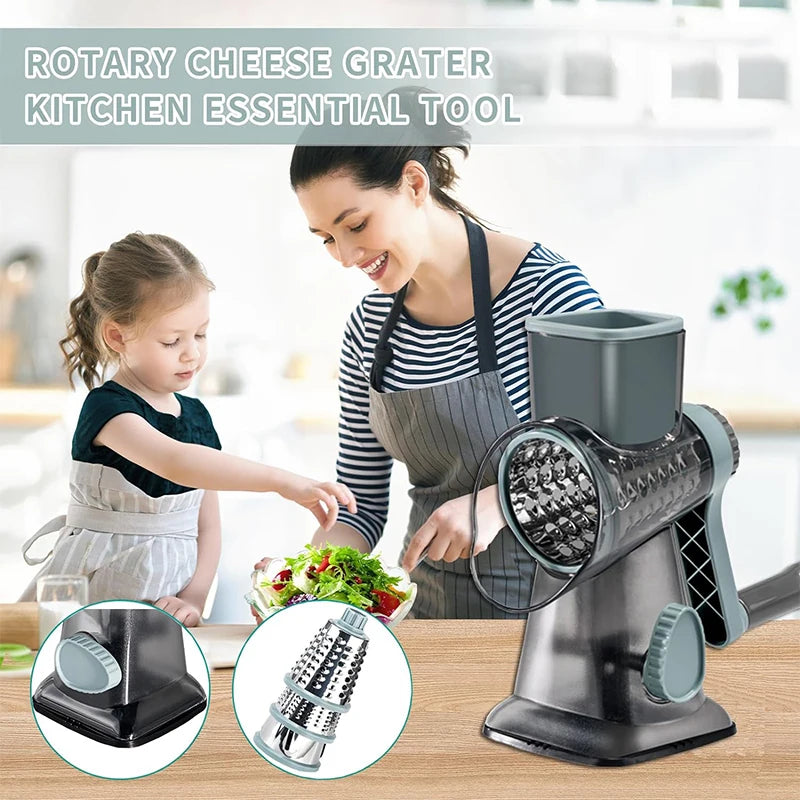 3 in 1 Rotary Cheese Grater Versatile