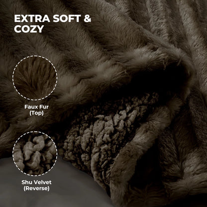 Soft Faux Fur Heated Blanket - 60" X 70"